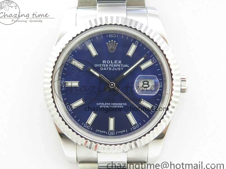 0111 DateJust 126334 SS Noob 1:1 904L Best Edition Blue Dial Stick Markers on Oyster Bracelet A Youthful 3169
